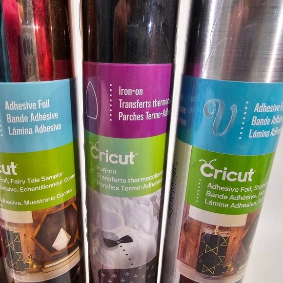 LOT OF 11 Cricut Glitter Vinyl Adhesive Party Foil Faux Leather Iron On NEW - Picture 2 of 8
